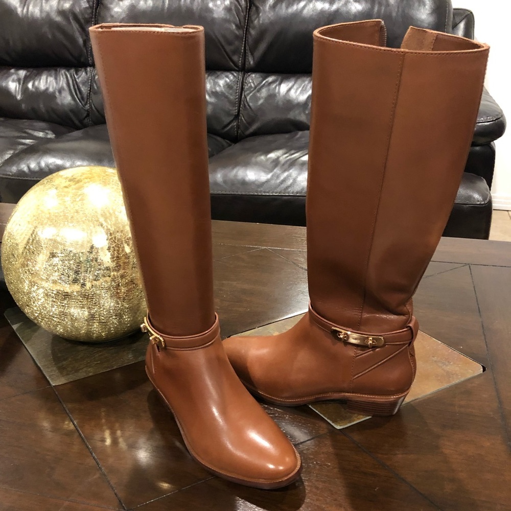 New  leather coach under the knee boots